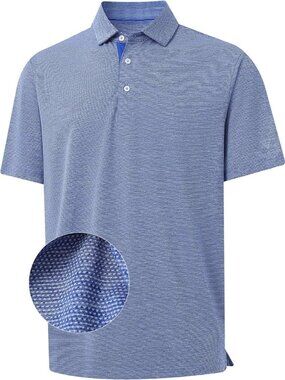 Mens Bright Blue Heather Short Sleeve Performance Moisture Wicking Active Tee